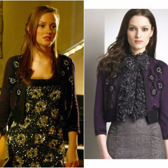 Nanette Lepore Cream and Black Beaded Sweater - Picture 1 of 5